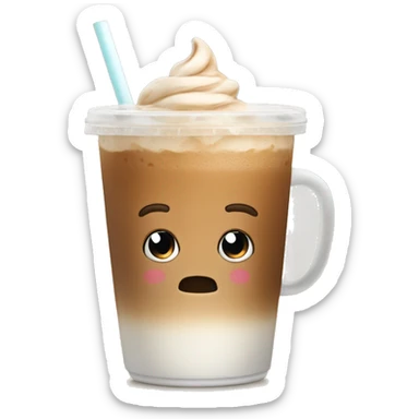 Iced latte with coffee and ice  sticker