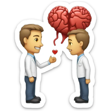 Screwing brain and heart together sticker