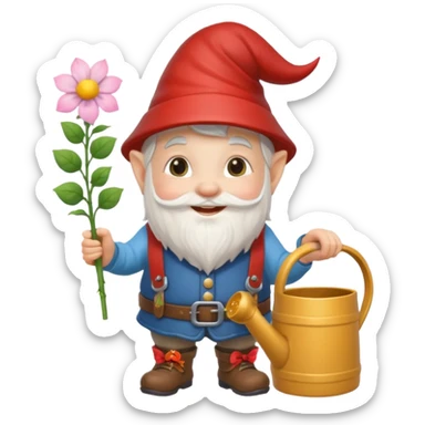 gnome with watercan sticker