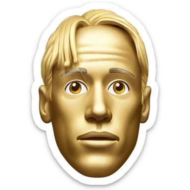 golden inflatable sculpture travis scott head sticker