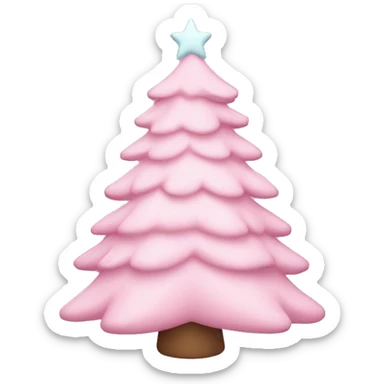 pastel pink christmas tree sticker