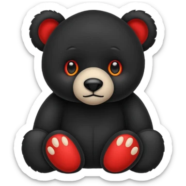 Un osos de peluche negro y que los ojos sean X rojas sticker
