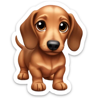 Cuddly dachshund puppy sticker