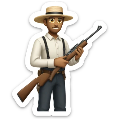 amish guy with gun sticker