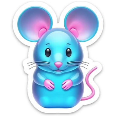 3d mouse png ai generated image neon color sticker