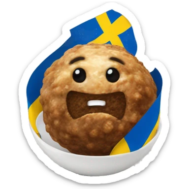 Swedish flag on a Swedish meatball sticker