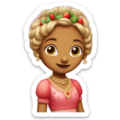 strawberry shortcake in a lehenga  sticker