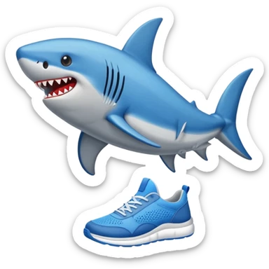 Tiburón con zapatillas azules sticker