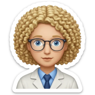 PROFESORA RUBIA, RIZOSA CON OJOS AZULES sticker