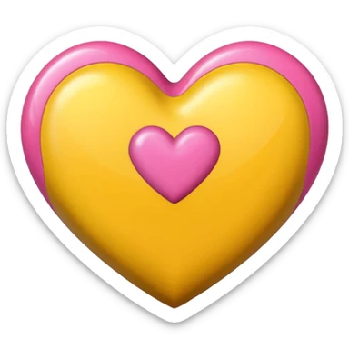 Yellow, Pink and chocolate heart sticker