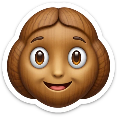 A faceless, plain walnut-shaped emoji sticker