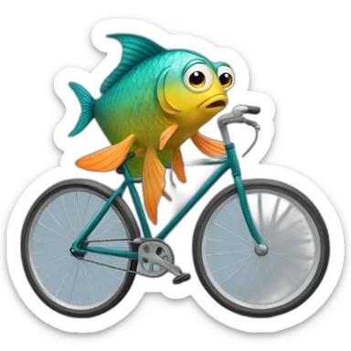 Confused fish on bycicle sticker