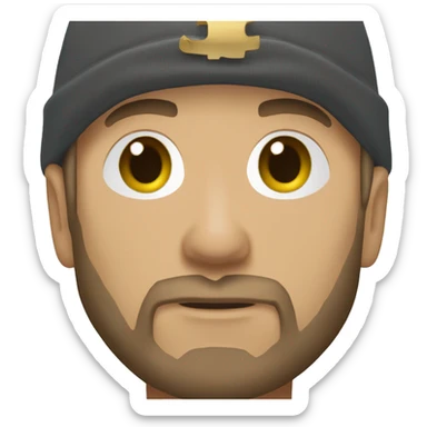 Eminem with a short beard, hoodie and gold chain sticker