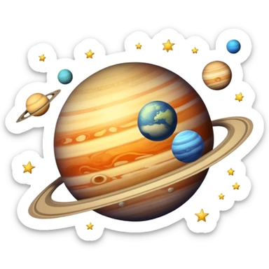 outer space with planets and stars sticker