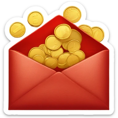Red envelope containing gold sticker