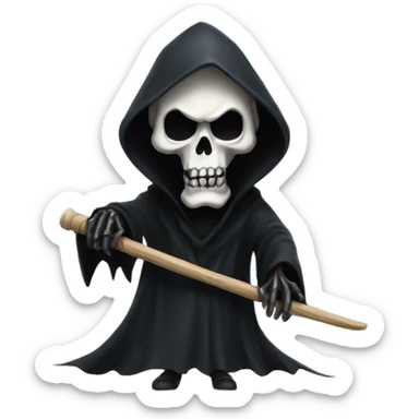 Grim reaper scary  sticker
