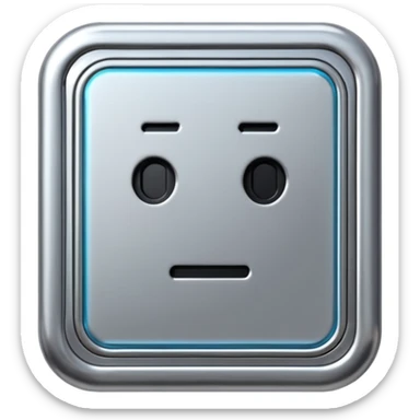 A futuristic microchip emoji made of polished silver chrome, minimal circuit details, smooth metallic surface, soft lighting, iOS emoji style, centered, clean white background sticker