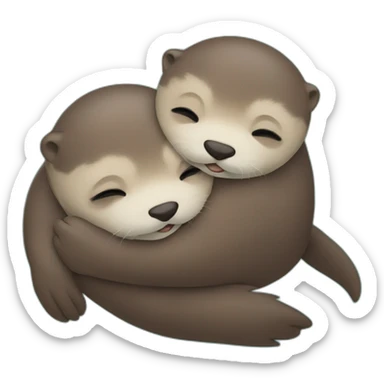 Cuddling otters sticker