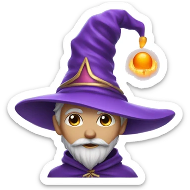carot wearing magic purple wizard   sticker
