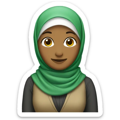 Teacher turtle wearing a hijab  sticker