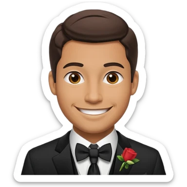 American groom, traditional, culture of american, smiley on face. sticker