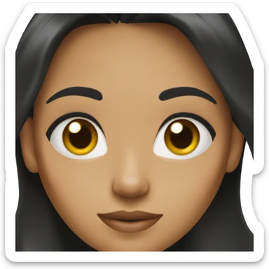 Woman with black hair and hazel eyes sticker