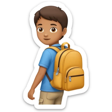 Child with school bag going to school sticker