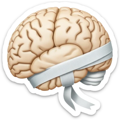 brain wrapped with a bandage sticker