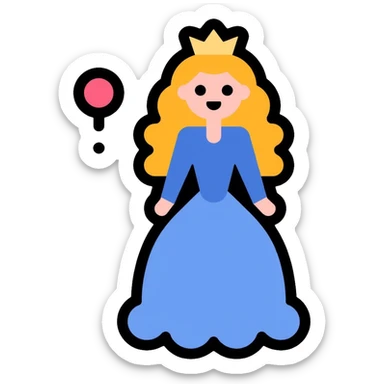 Glinda the Good Witch, blonde hair, blue dress, crown, and bubble sticker