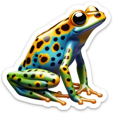 Realistic dart frog sticker