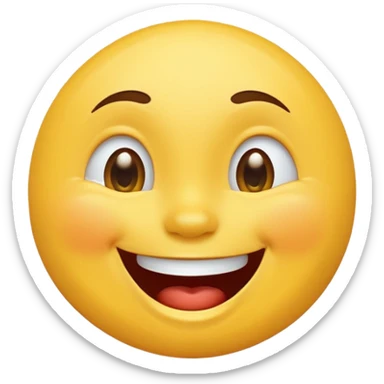 Emoji, yellow round laughing tilted head face with tears of fun sticker