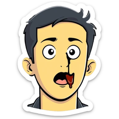 Drooling man sticker