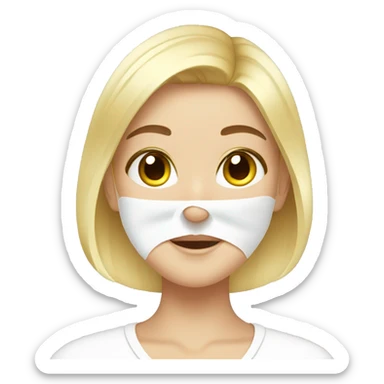 Blonde girl doing skincare sticker