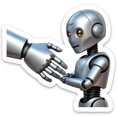 Handshake - Symbolizes agreement, collaboration, or friendship, Robot and human sticker