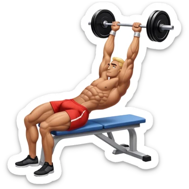 side-view bodybuilder lying down barbell glute-bridges sticker
