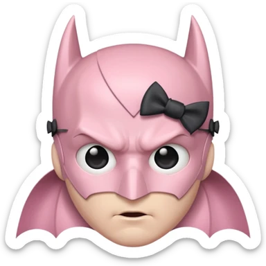 Light pink cute batman with a bow in his head sticker