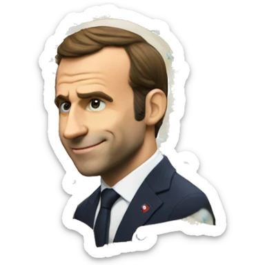 macron qui joue a la ps5 sticker