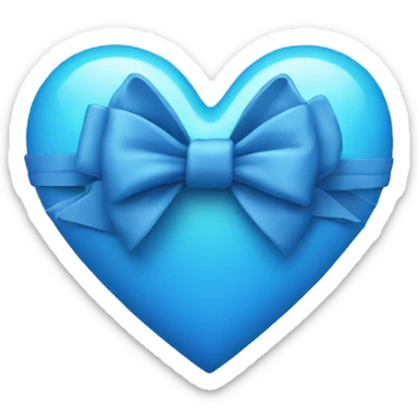 heart with a bow emoji but blue sticker