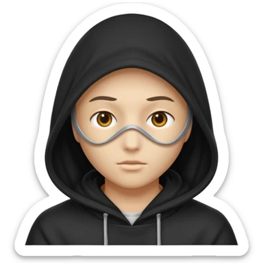 Eyes covered by hood sticker