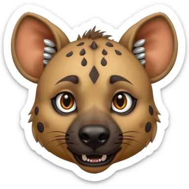hyena with cheek piercings sticker