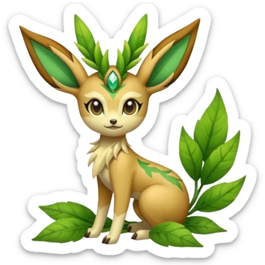 Meloetta-Leafeon-Pokémon-Fakémon-creature sticker