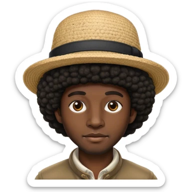 un Bonhomme afro avec un chapeau sticker