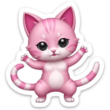 chibi anime pink cat twerking sticker
