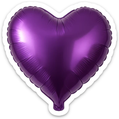purple Foil balloon heart, remove background sticker