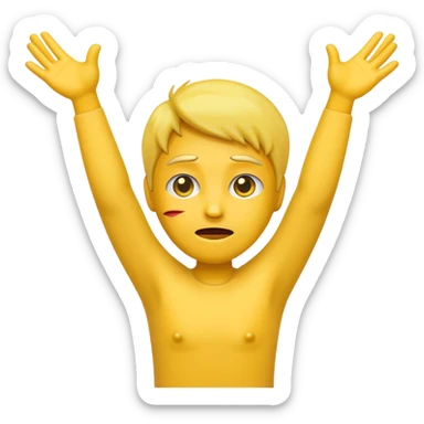 emoji unhappily surrendering with arms up sticker