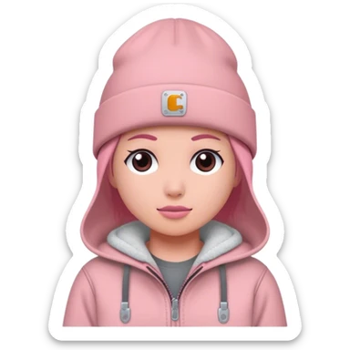 Shape of Carhartt beanie dusty pink color sticker