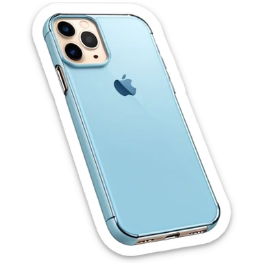 iphone 15 pro in a light blue case sticker