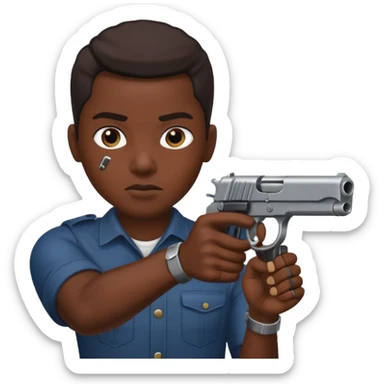 Black person shooting sticker