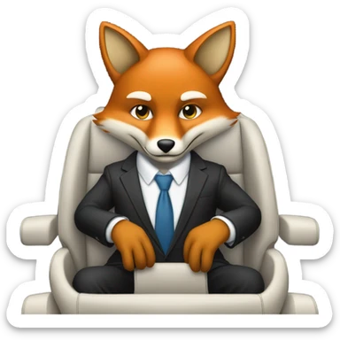 Professional fox driving a car sticker