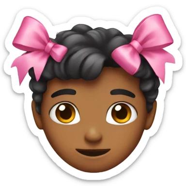 a pink bow sticker